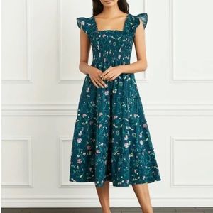 Hill House Ellie dress in Moody Floral Poplin small